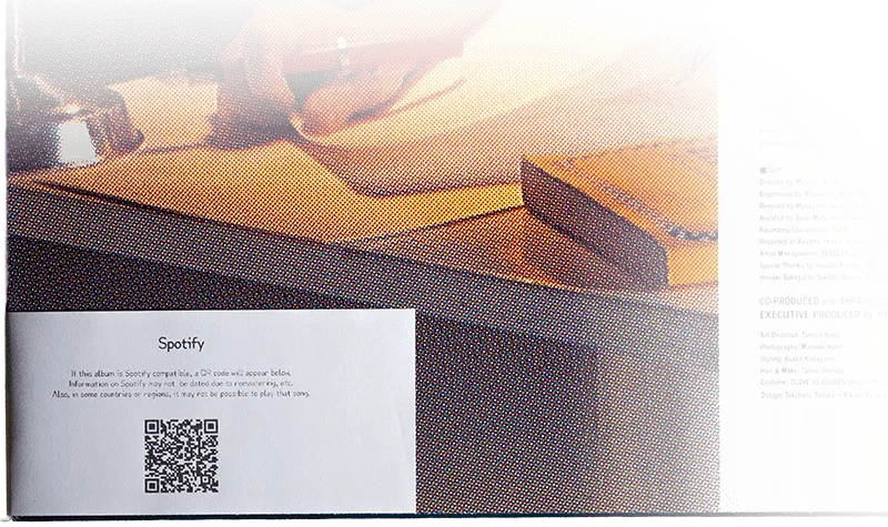 Example Spotify QR code linking to a Japanese artist featured in the OBENTO BOX